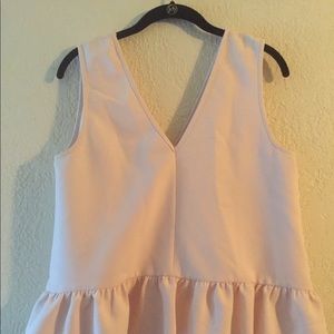 ASOS pink fringe peplum top